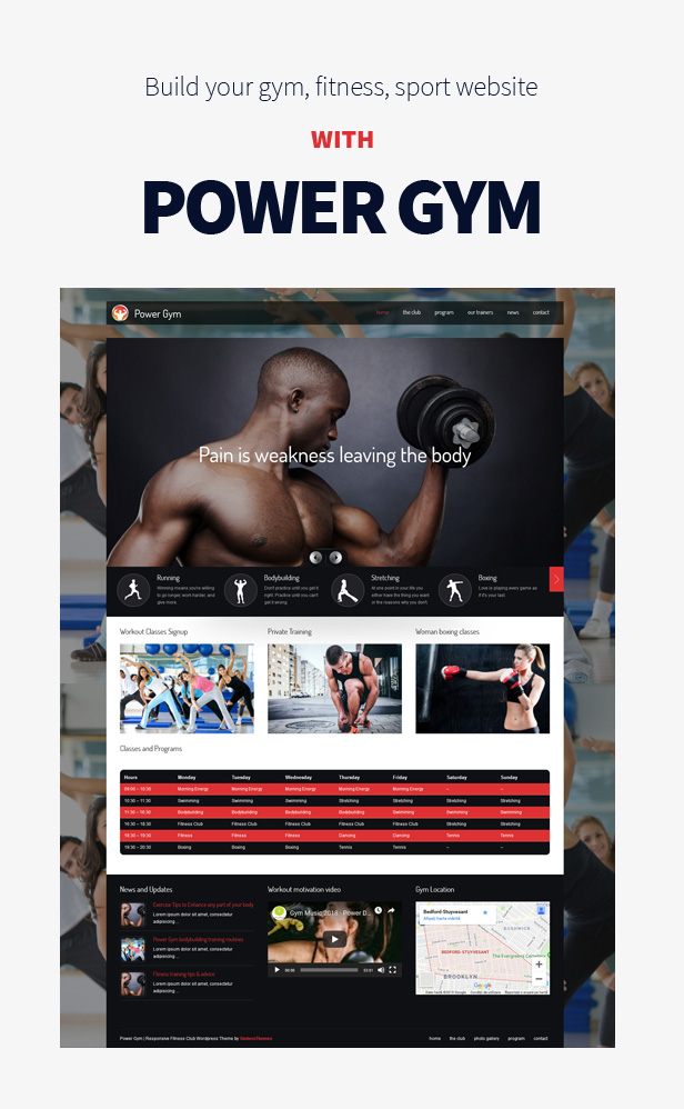 Power Gym WordPress Theme